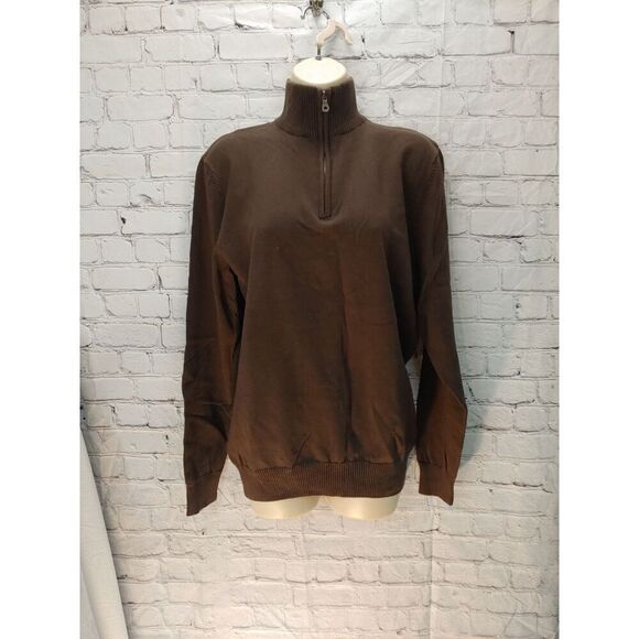 Old Navy Mens Size Small Brown Knit 1/4 Zip Sweater - Picture 7 of 8